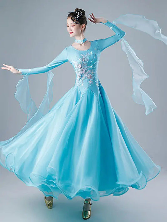 National Standard Dance Costume – High-End Waltz & Ballroom Competition Dress