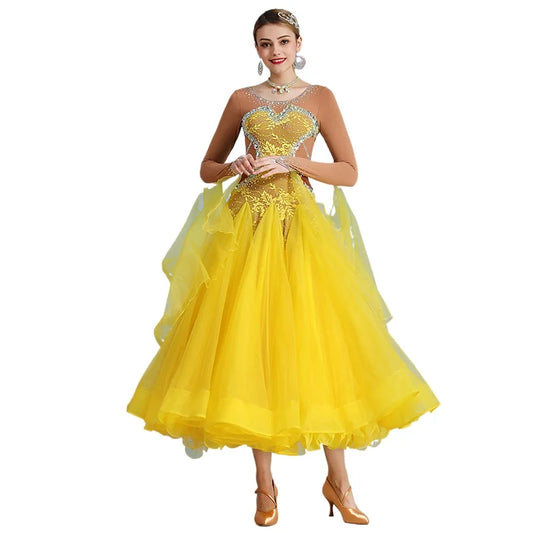 Women's Dance Competition Dress – Waltz & Standard Ballroom Performance Costume