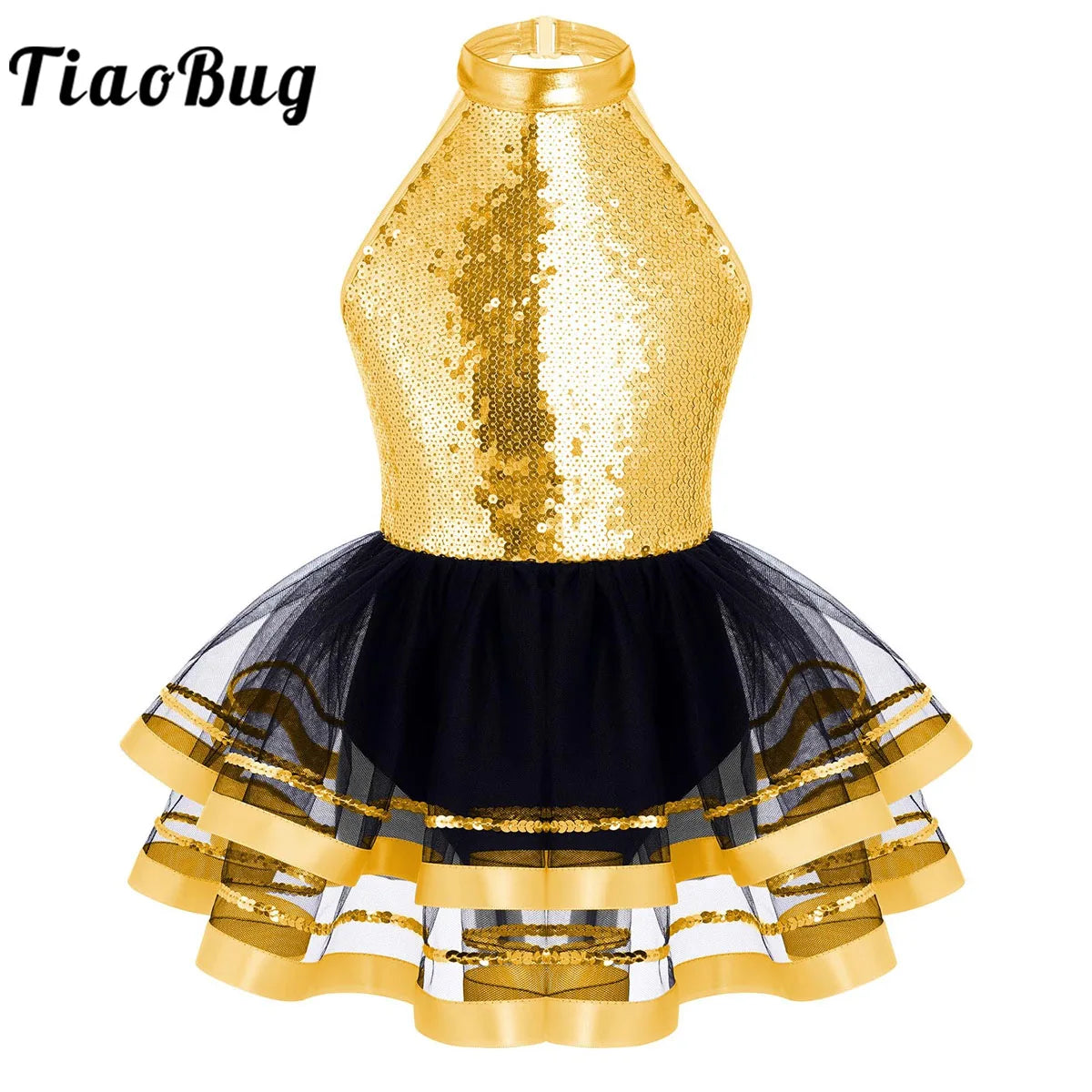 Halter Sequins Ballet Tutu Dress – Kids Dance Leotard