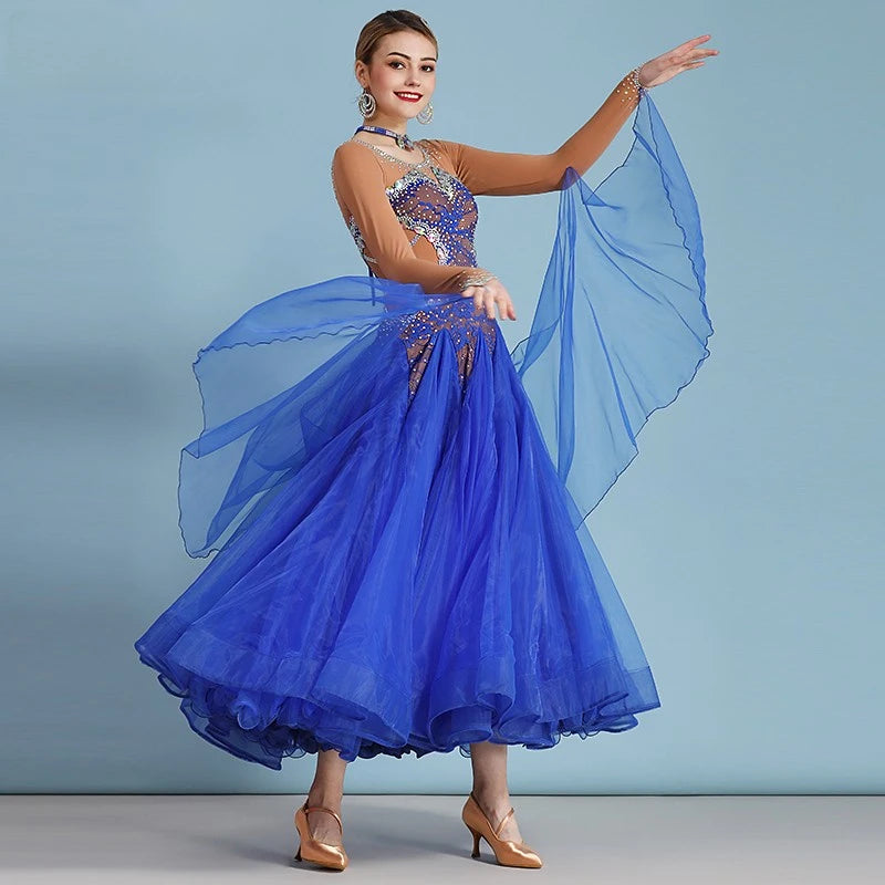 Women's Dance Competition Dress – Waltz & Standard Ballroom Performance Costume