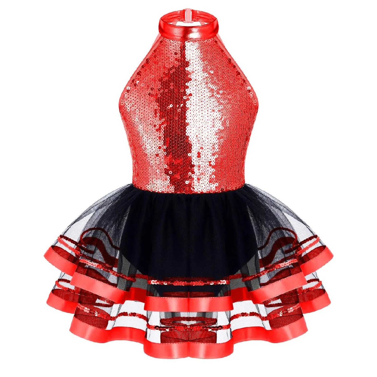 Halter Sequins Ballet Tutu Dress – Kids Dance Leotard