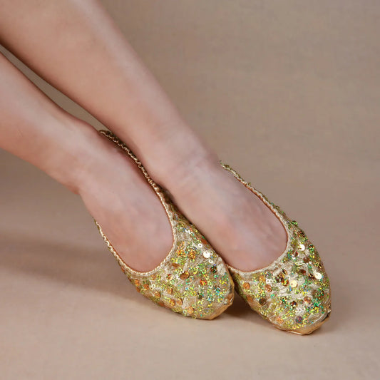 Woman Belly Dancing Sequin Shoes