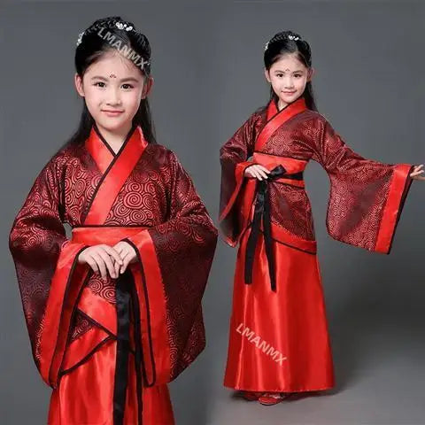 Dance Costume Folk Dance Costume Hanfu Dress for Girl Kids