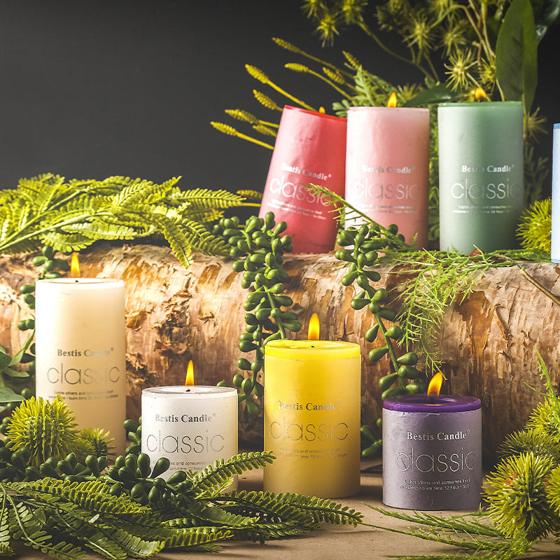 Cylindrical Color Aromatherapy Candle Brilliant Fragrance Candle Smokeless Candles