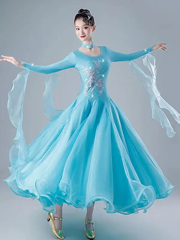 National Standard Dance Costume – High-End Waltz & Ballroom Competition Dress