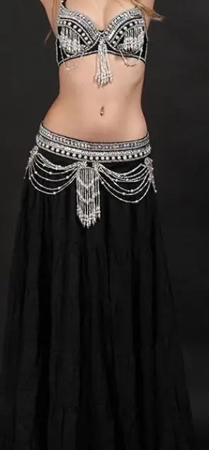 Handmade Belly Dance Tribal Costume – Bra, Belt & Skirt Set for Women