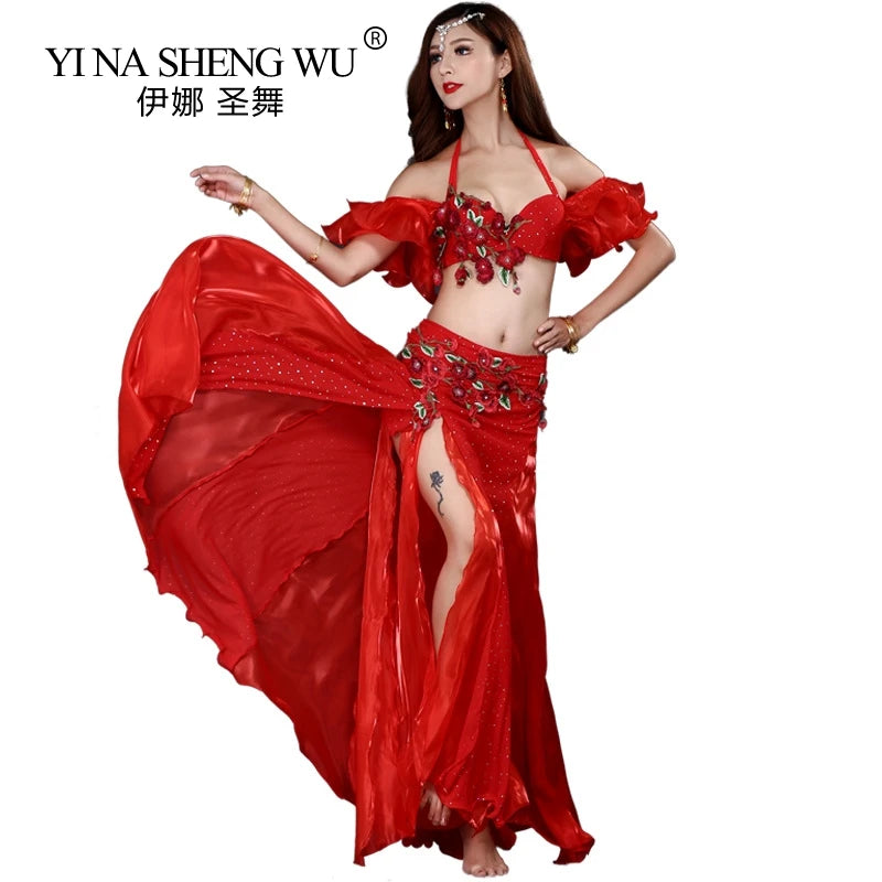 2/3pcs Belly Dance Costume Set – Bra, Belt & Skirt for Women