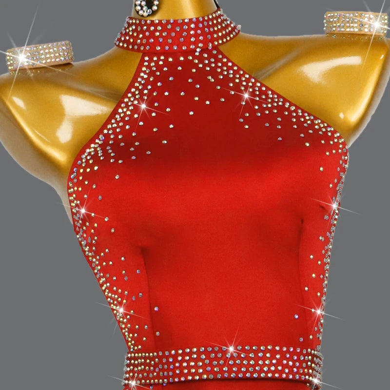 Latin Dance Competition Dress – Girls Stage & Party Skirt Outfit