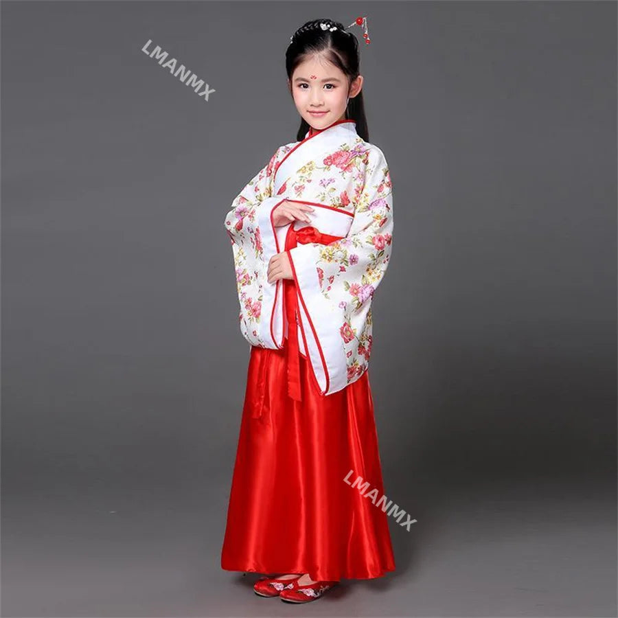 Dance Costume Folk Dance Costume Hanfu Dress for Girl Kids