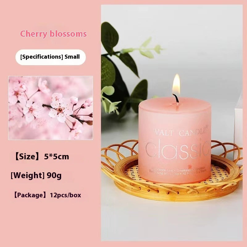 Cylindrical Color Aromatherapy Candle Brilliant Fragrance Candle Smokeless Candles