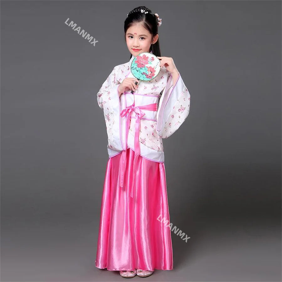 Dance Costume Folk Dance Costume Hanfu Dress for Girl Kids