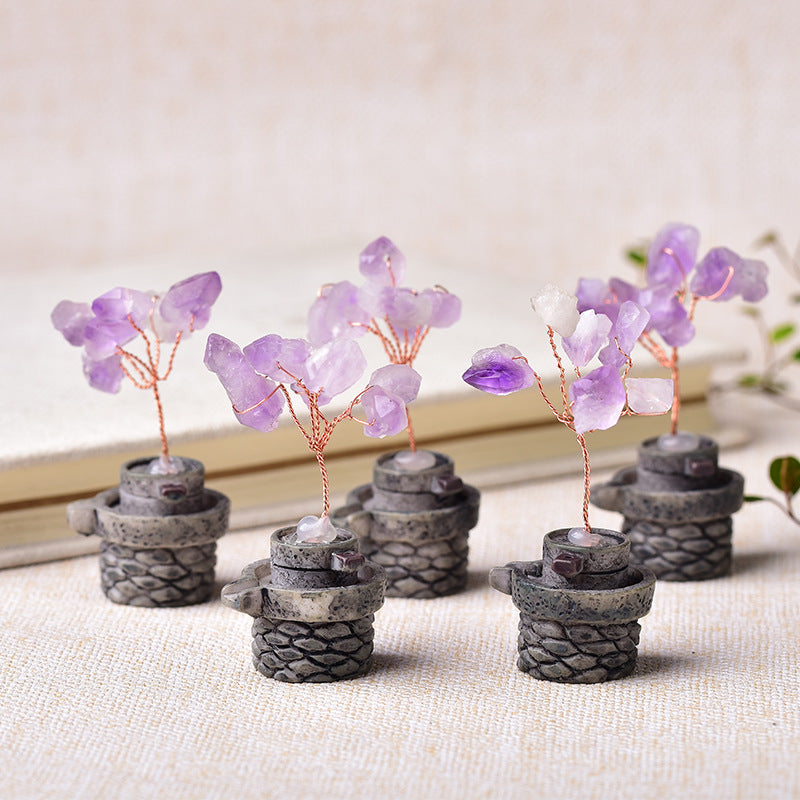 Home Decorative Crafts Amethyst Money Tree Ornaments