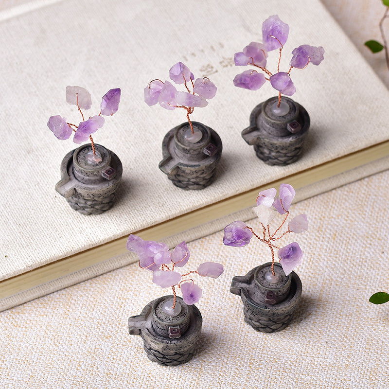 Home Decorative Crafts Amethyst Money Tree Ornaments