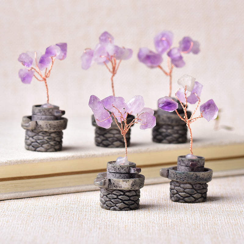 Home Decorative Crafts Amethyst Money Tree Ornaments