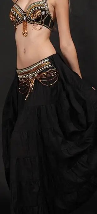 Handmade Belly Dance Tribal Costume – Bra, Belt & Skirt Set for Women