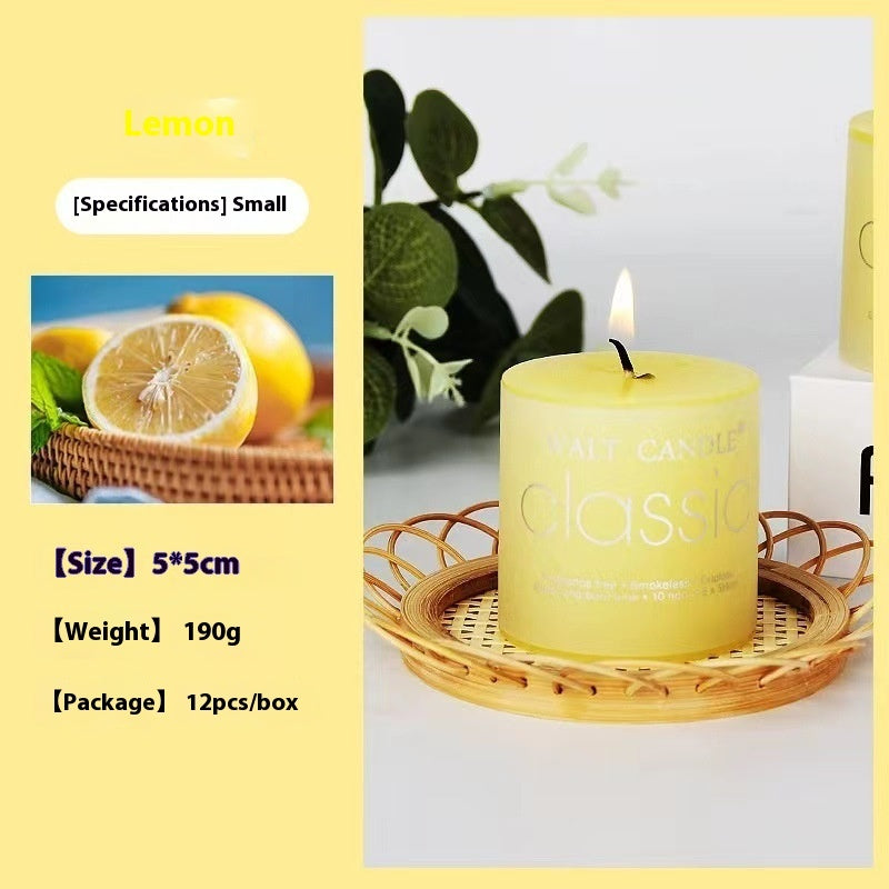 Cylindrical Color Aromatherapy Candle Brilliant Fragrance Candle Smokeless Candles