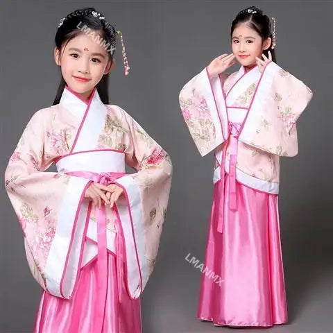 Dance Costume Folk Dance Costume Hanfu Dress for Girl Kids