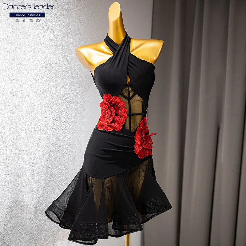 Backless Sexy Latin Dance Dress for Women – Cha Cha Tango Stage Performance