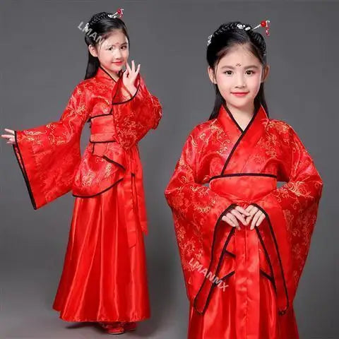 Dance Costume Folk Dance Costume Hanfu Dress for Girl Kids