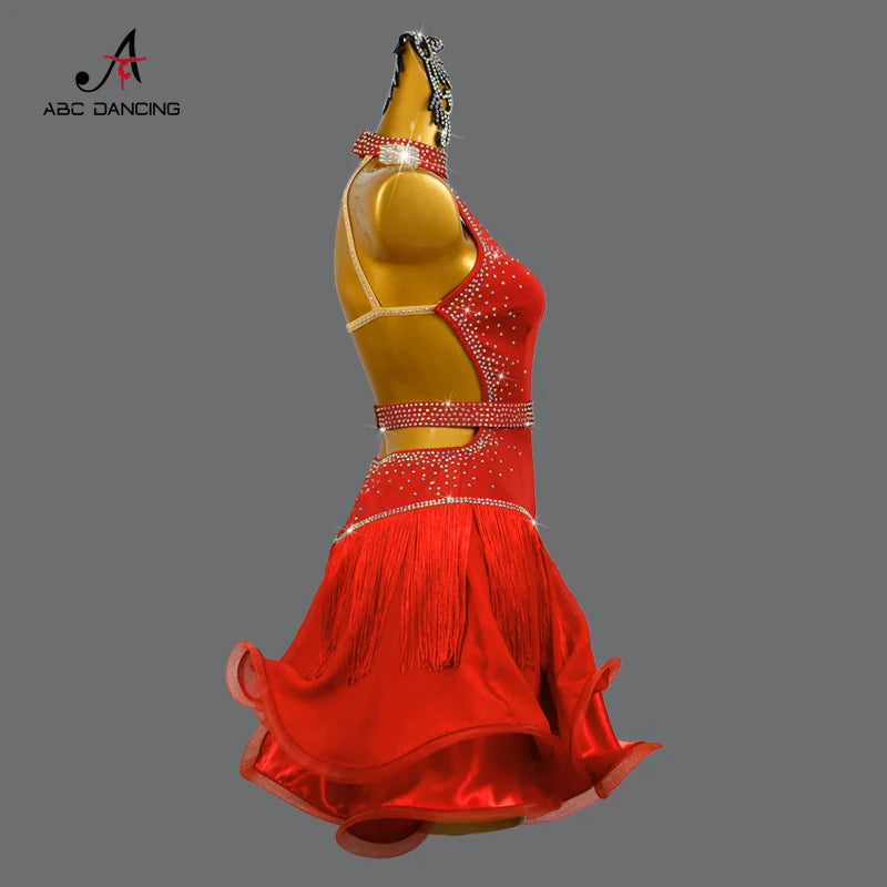 Latin Dance Competition Dress – Girls Stage & Party Skirt Outfit