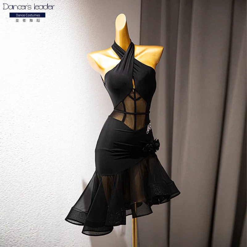 Backless Sexy Latin Dance Dress for Women – Cha Cha Tango Stage Performance