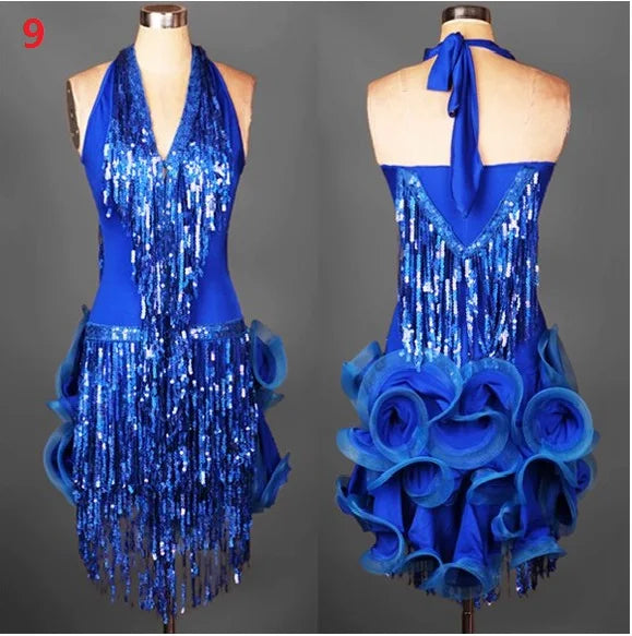 Latin Dance Dress – Tassel Salsa, Rumba & Samba Competition Wear for Women