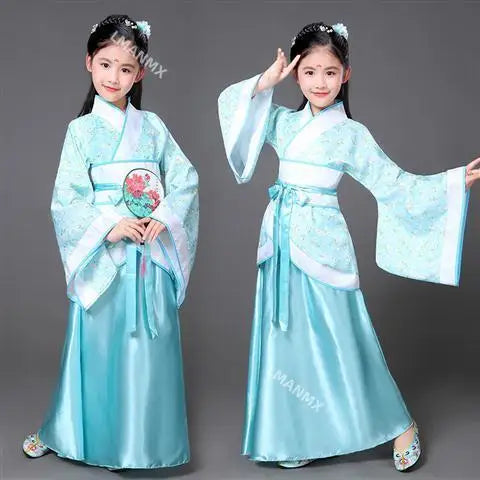 Dance Costume Folk Dance Costume Hanfu Dress for Girl Kids