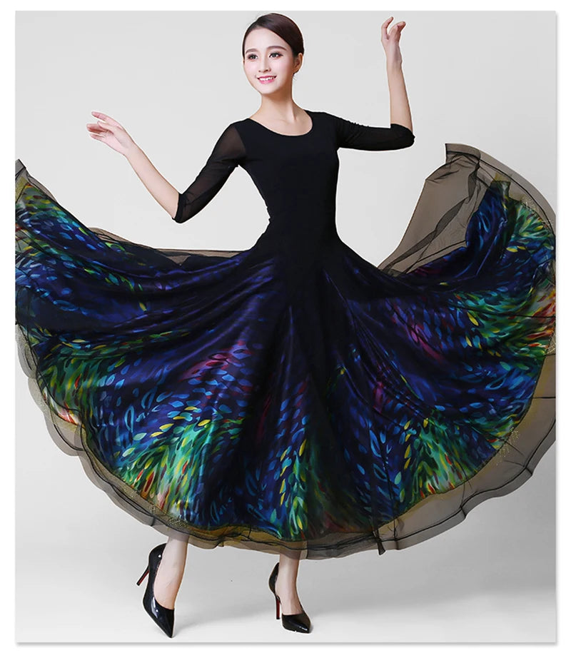 Ballroom Dance Competition Dress – Women’s Big Swing Waltz Performance Costume