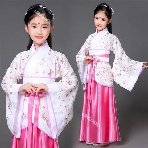 Dance Costume Folk Dance Costume Hanfu Dress for Girl Kids