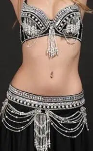 Handmade Belly Dance Tribal Costume – Bra, Belt & Skirt Set for Women