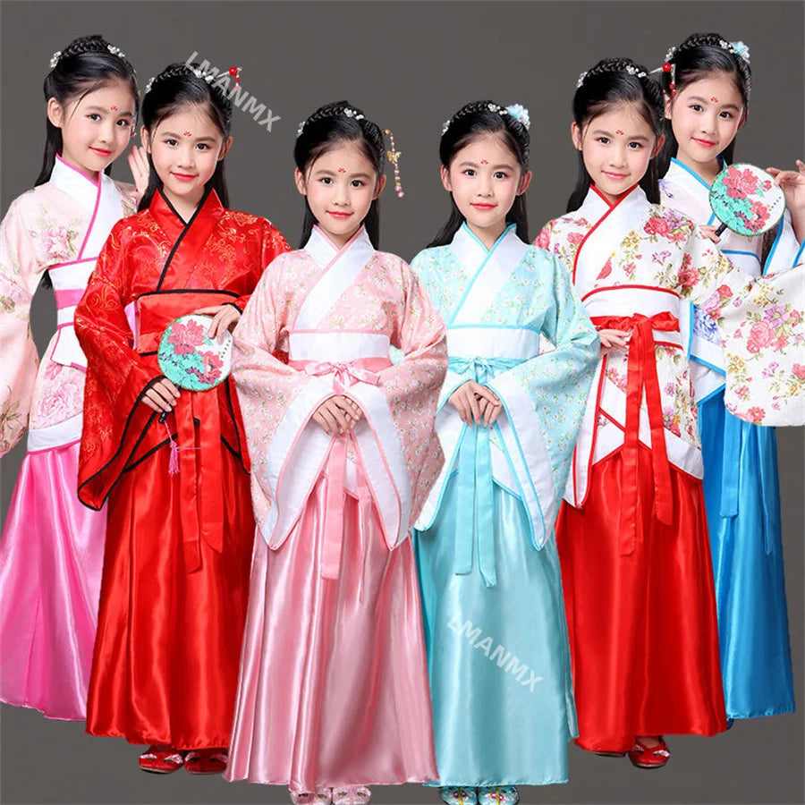 Dance Costume Folk Dance Costume Hanfu Dress for Girl Kids