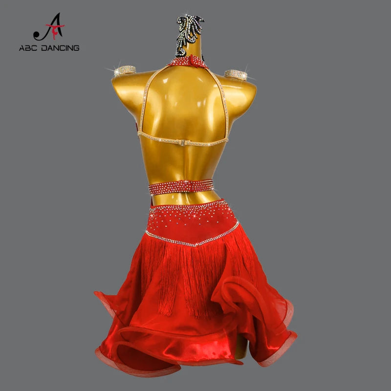 Latin Dance Competition Dress – Girls Stage & Party Skirt Outfit