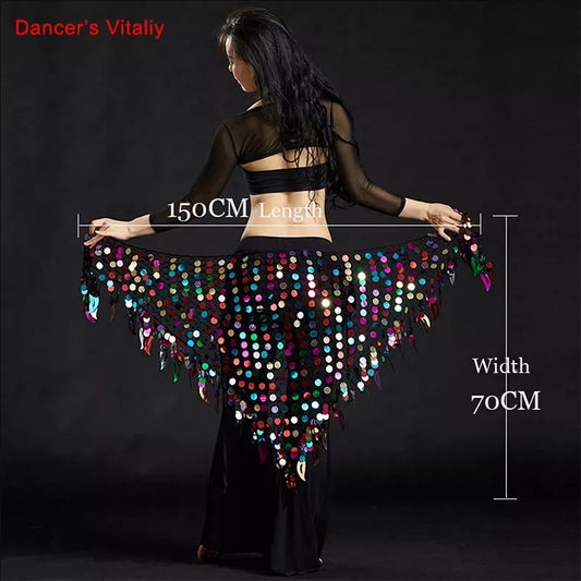 Women Belly Dance Clothes Sexy Big Sequins Belly